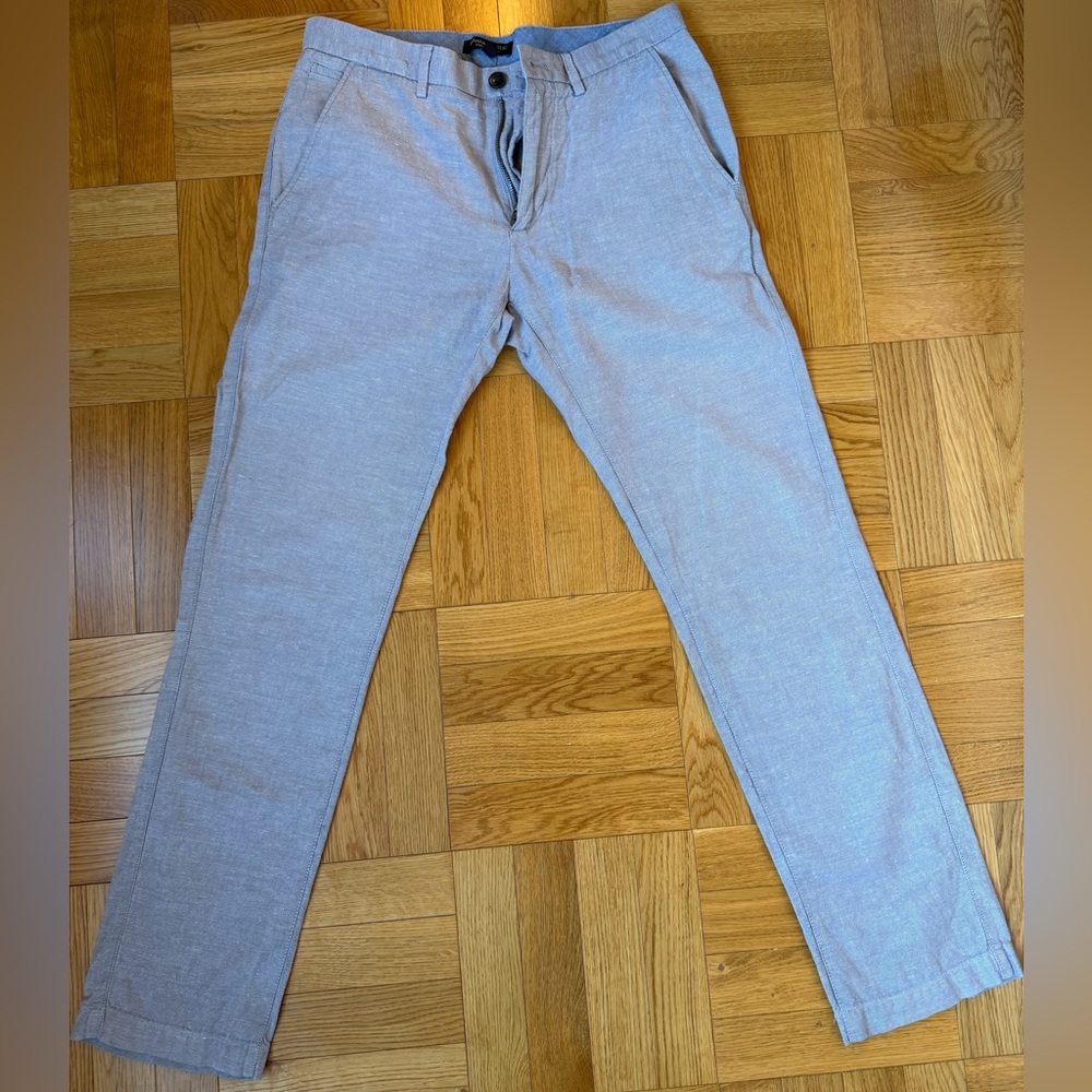 Banana Republic Light gray linen Kentfield Pants